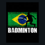 Badminton Sport, Retro Brazil Flag, Brazilian  Poster<br><div class="desc">Badminton Sport,  Retro Brazil Flag,  Brazilian</div>
