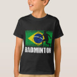 Badminton Sport, Retro Brazil Flag, Brazilian  T-Shirt<br><div class="desc">Badminton Sport,  Retro Brazil Flag,  Brazilian</div>