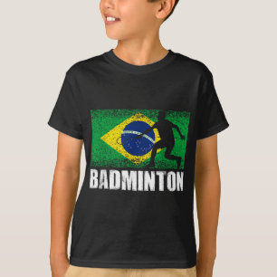 Badminton Sport, Retro Brazil Flag, Brazilian  T-Shirt
