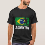 Badminton Sport, Retro Brazil Flag, Brazilian  T-Shirt<br><div class="desc">Badminton Sport,  Retro Brazil Flag,  Brazilian</div>