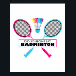 Badminton Sports Hobby Shuttle Retro  Poster<br><div class="desc">Badminton Sports Hobby Shuttle Retro</div>