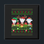 Badminton Sports Lover Xmas Santa Ugly Badminton C Magnet<br><div class="desc">Badminton Sports Lover Xmas Santa Ugly Badminton Christmas</div>