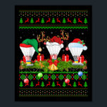 Badminton Sports Lover Xmas Santa Ugly Badminton C Poster<br><div class="desc">Badminton Sports Lover Xmas Santa Ugly Badminton Christmas</div>