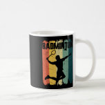 Badminton Sports Retro Vintage Badminton Player  Coffee Mug<br><div class="desc">Badminton Sports Retro Vintage Badminton Player</div>