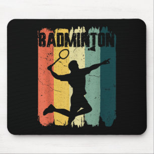 Badminton Sports Retro Vintage Badminton Player  Mouse Pad