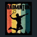 Badminton Sports Retro Vintage Badminton Player  Poster<br><div class="desc">Badminton Sports Retro Vintage Badminton Player</div>