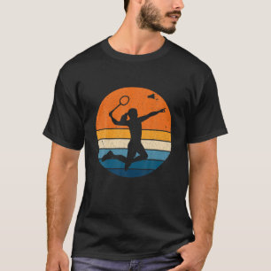 Badminton Sports Retro Vintage Sunset Badminton Pl T-Shirt