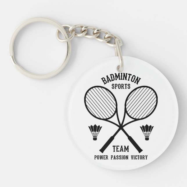 Badminton Sports Team Key Ring (Front)