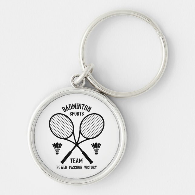 Badminton Sports Team Key Ring (Front)