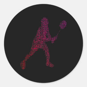 Badminton Squash Badminton Player Shuttle Classic Round Sticker