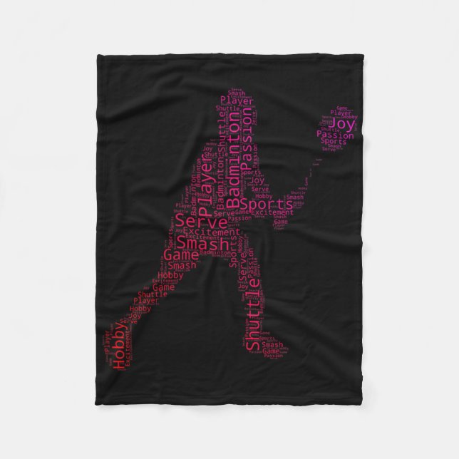 Badminton Squash Badminton Player Shuttle  Fleece Blanket (Front)