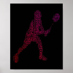 Badminton Squash Badminton Player Shuttle  Poster
