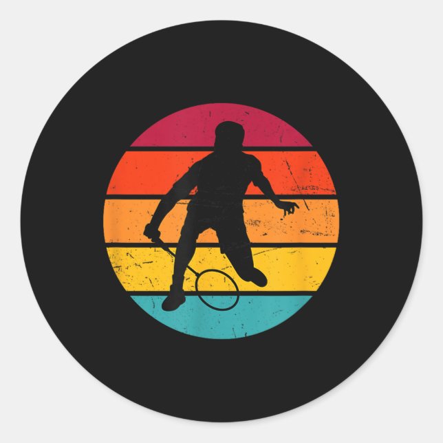 Badminton Squash Shuttle Womens Badminton Player  Classic Round Sticker (Front)