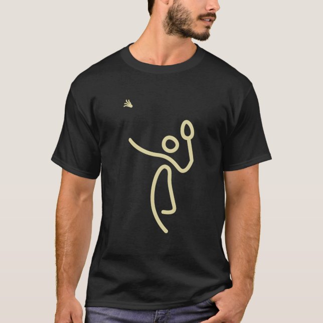 Badminton Stick Figure Badminton T-Shirt (Front)