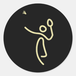 Badminton Stick Man – Shuttle Gift Idea Classic Round Sticker