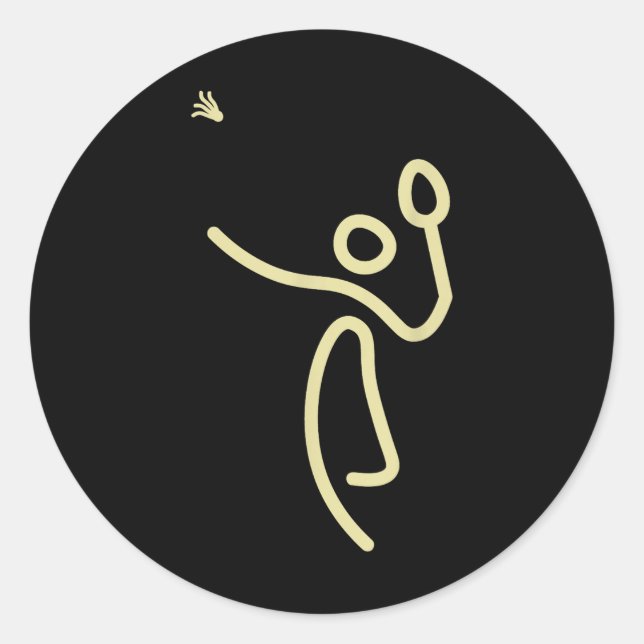 Badminton Stick Man – Shuttle Gift Idea  Classic Round Sticker (Front)