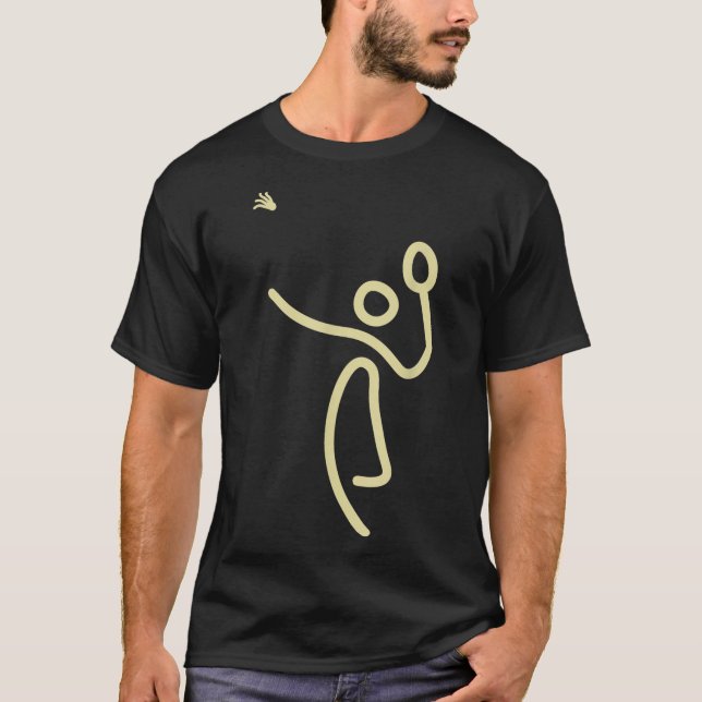 Badminton Stick Man – Shuttle Gift Idea  T-Shirt (Front)