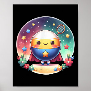 Badminton Superhero Super Hero Badminton Poster
