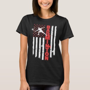 Badminton Team American Flag USA Badminton T-Shirt