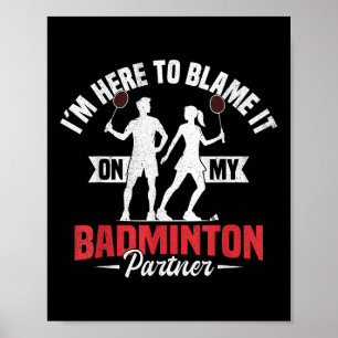 Badminton Team Game Partner Shuttle Player Badmint Poster