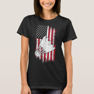 Badminton - Usa American Flag Badminton Tees Women