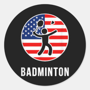 Badminton Usa  Classic Round Sticker