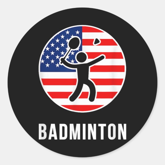 Badminton Usa  Classic Round Sticker (Front)