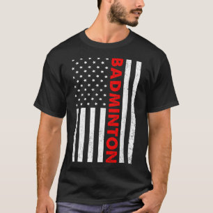 Badminton Usa Flag Graphic Badminton Player Shuttl T-Shirt