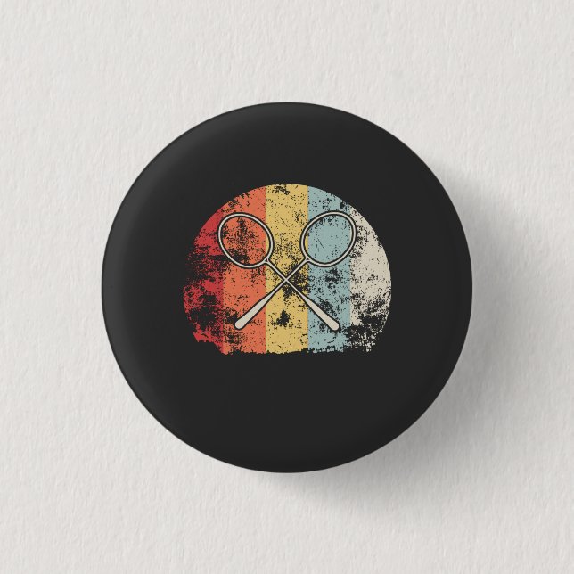Badminton Vintage 3 Cm Round Badge (Front)