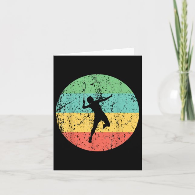 Badminton Vintage Retro Badminton Player  Card (Front)
