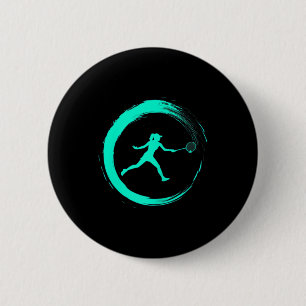 Badminton Woman Girl Sport Hobby Circle  6 Cm Round Badge