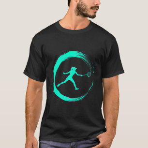 Badminton Woman Girl Sport Hobby Circle T-Shirt