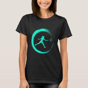 Badminton Woman Girl Sport Hobby Circle T-Shirt