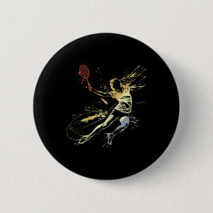 Badminton Woman Grafitti Shuttle Game For Girls 6 Cm Round Badge