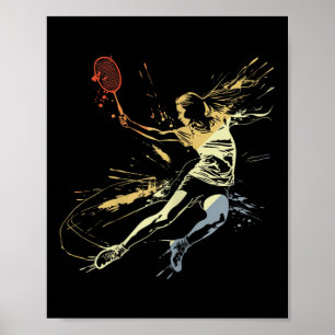 Badminton Woman Grafitti Shuttle Game For Girls  Poster