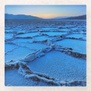 Badwater dusk, Death Valley, California Glass Coaster