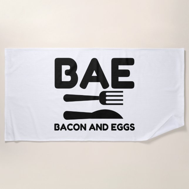 BAE Bacon And Eggs Beach Towel (Front)