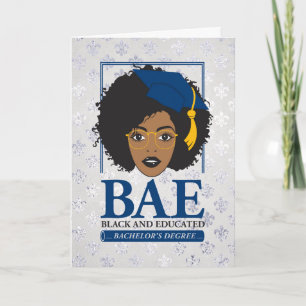 BAE Black and Educated Bachelor's Graduation Card