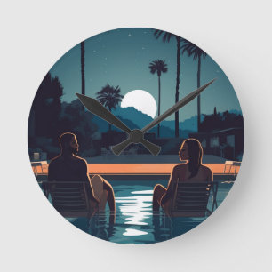 BAE-CATION #4 POSTCARD ROUND CLOCK