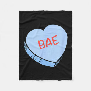 “bae” Conversation Hearts Valentine’s Day  Fleece Blanket