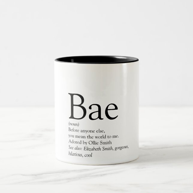 Bae Definition Girlfriend Boyfriend Two-Tone Coffee Mug (Center)