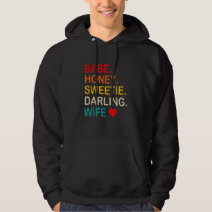 Bae Honey Sweetie Darling Wife Vintage Apparel Hoodie
