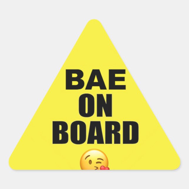 Bae on Board Sticker (Parody on Baby on Board) (Front)