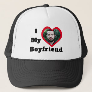 Bae Personalised Custom Photo I Love My Boyfriend Trucker Hat