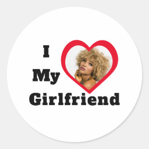 Bae Personalised Custom Photo I Love My Girlfriend Classic Round Sticker