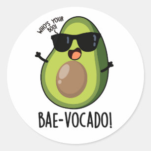Bae-vocado Funny Avocado Pun  Classic Round Sticker
