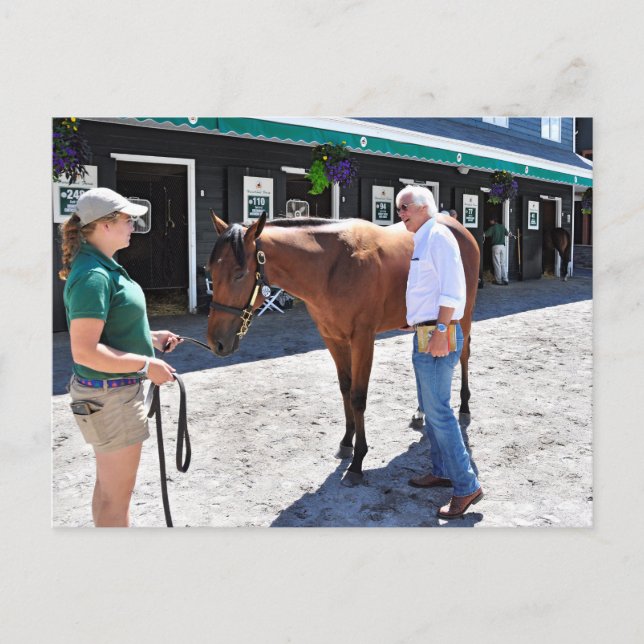 Baffert Checking under the Hood Postcard (Front)