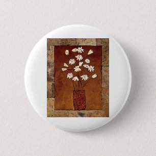 BAG12 White Flowers.tif 6 Cm Round Badge