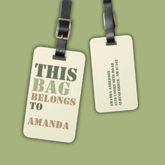 Bag Attention Name Address Personalised  Luggage Tag