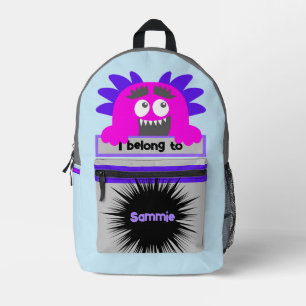 Bag Buddy Cute Pink Monster Personalised Backpack